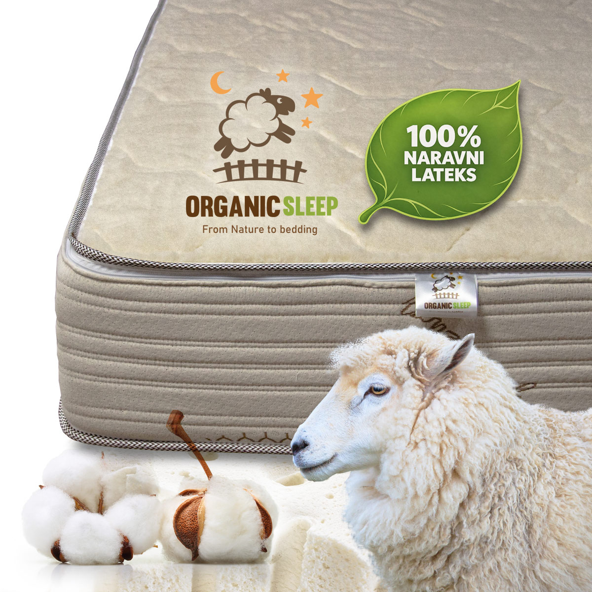 Lateks ležišče NATURE Organic Sleep Lateks ležišče NATURE Organic Sleep z oznako 100 % naravni lateks